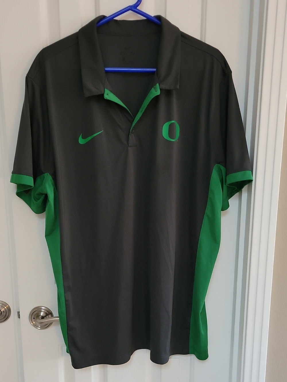 Men's Oregon Duck Nike Black and Green University Polo